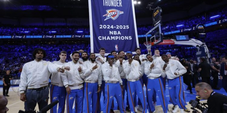 Thunder receive rings, raise championship banner: Check it out
