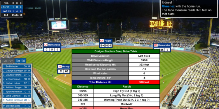 Simulated World Series Game 4 tilts on HR from an unlikely hero