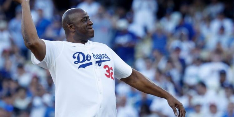 Watch: Magic Johnson throws out first pitch at World Series Game 5