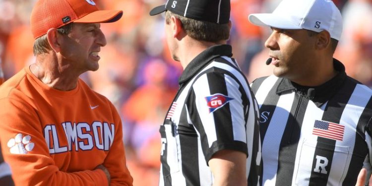 ACC issues public reprimand of Dabo Swinney for officiating comments