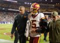 Jayden Daniels suffers arm injury in Commanders’ ‘SNF’ defeat