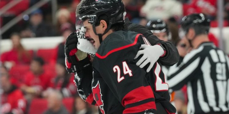 Hurricanes star injured by teammate’s stick in fluke play