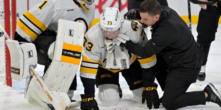 Bruins’ U.S. Olympian has surgery after being hit by puck in face