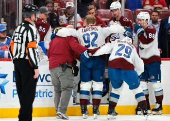 Avalanche star to miss time after crashing into net