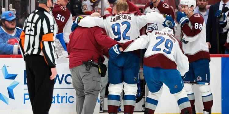 Avalanche star to miss time after crashing into net