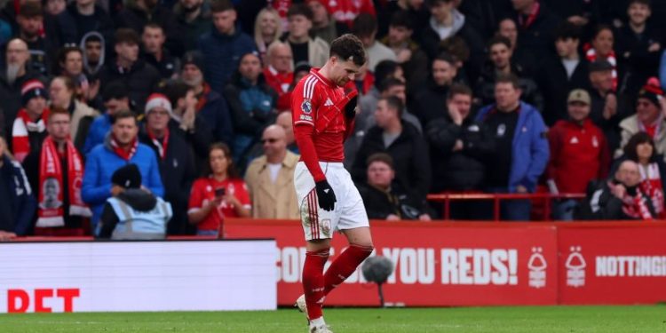 Watch: Nottingham Forest defender shown red card for handball