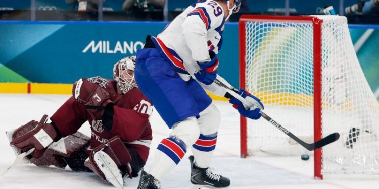 Brock Nelson scores twice in USA rout of Latvia: Highlights