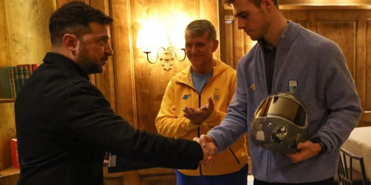 Ukraine skeleton racer disqualified for memorial helmet meets Zelenskyy