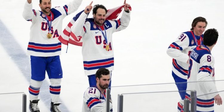 USA men’s hockey team congratulated by president after gold medal win
