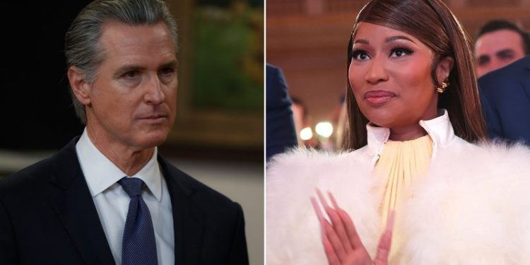 Nicki Minaj blasts Gavin Newsom for ‘missing the plot’ while obsessing over Trump