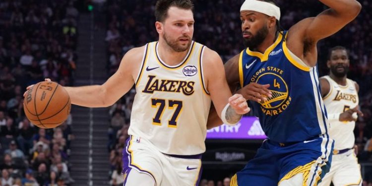 LeBron James, Luka Doncic lead Lakers to blowout win over Warriors